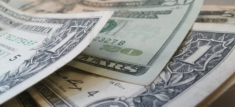 A stack of dollar bills.