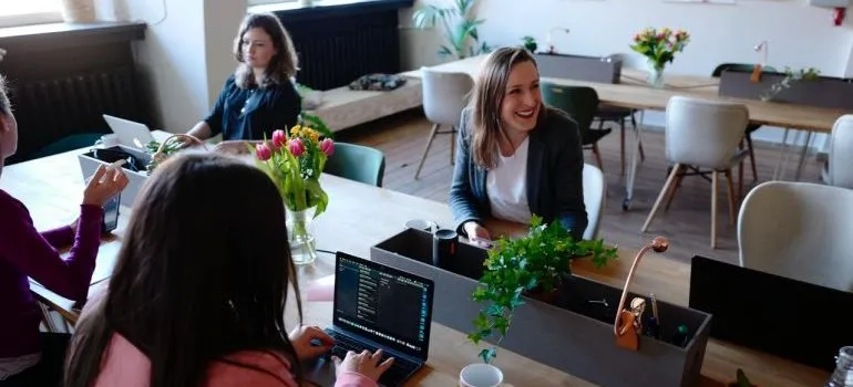 women sitting in an office
