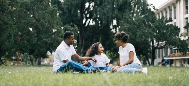 Family talking how to help kids prepare for interstate relocation