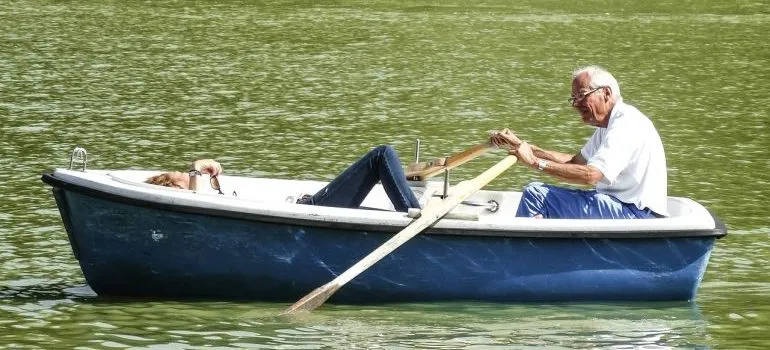two elders on a boat