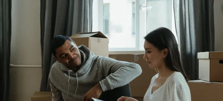 A couple packing