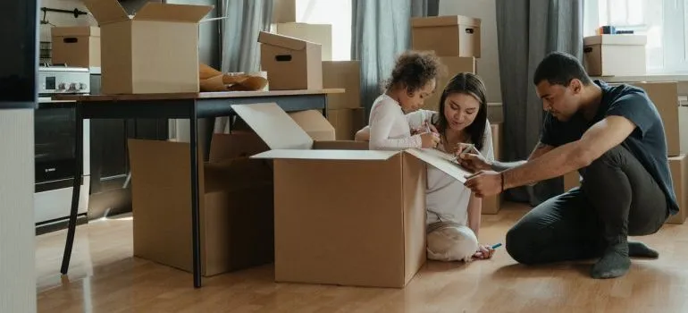 A family preparing to move together.