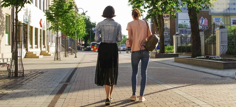 A pair walking