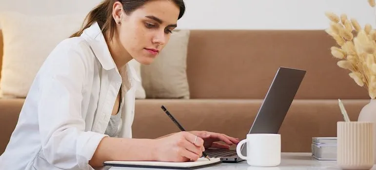 a woman researching and preparing for become an Arlington local