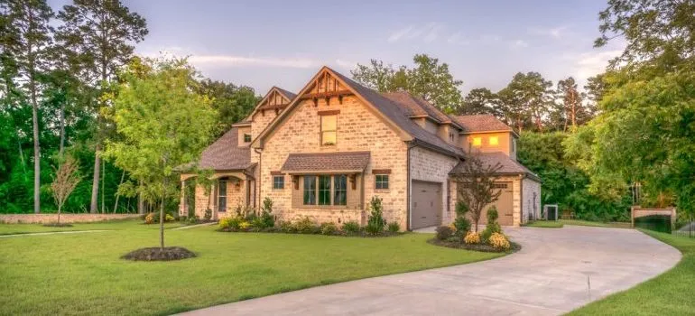 A house surrounded by trees