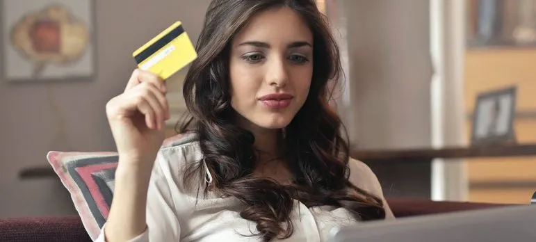 a woman purchasing stuff online