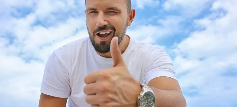 person giving a "thumbs up"