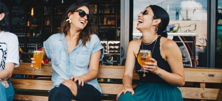 two friends having a drink