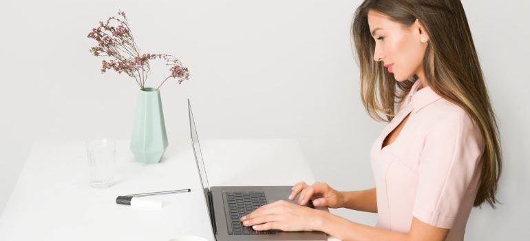 a woman browsing the internet