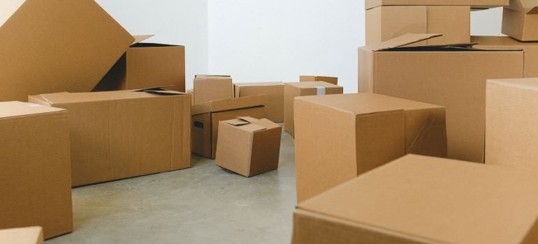 carton boxes scattered in the room