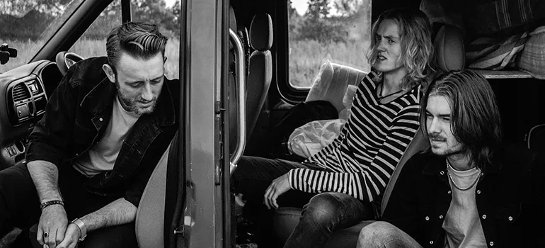 young people in a van