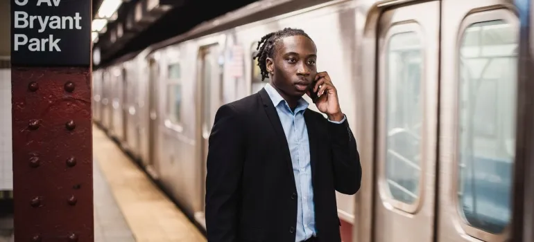 man on a subway