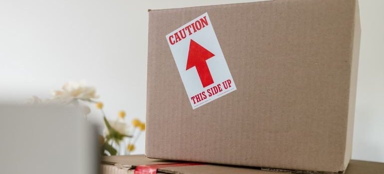 labeled cardboard boxes