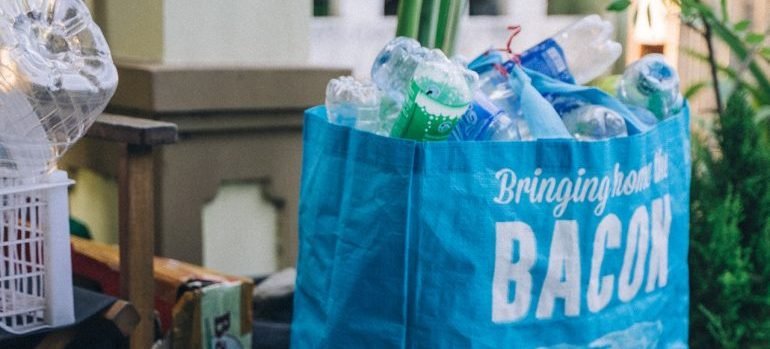 bags filled with plastic bottles