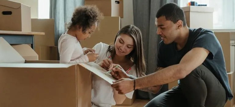 A family getting ready for moving to McLean in the summer