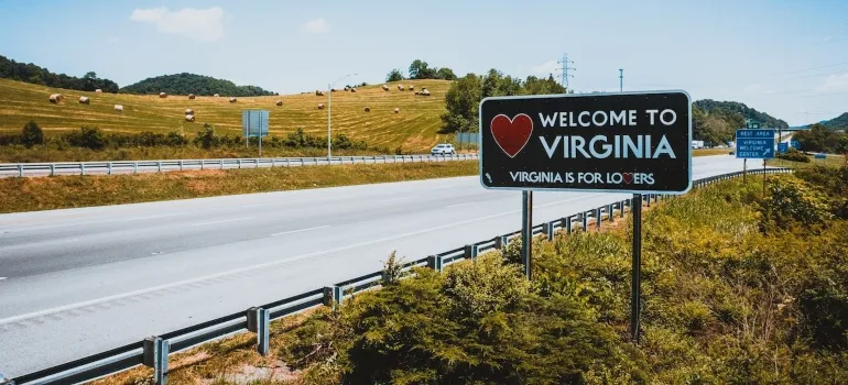 Welcome to Virginia sign next to the road