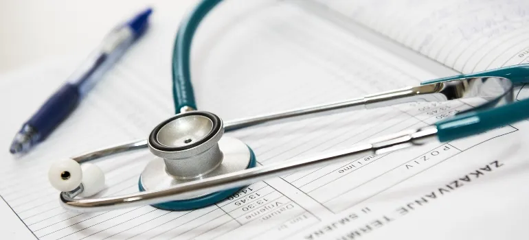 stethoscope and a pencil