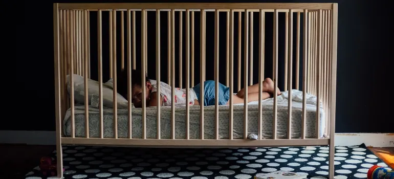 Baby in a crib