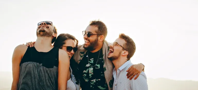 A group of friends laughing
