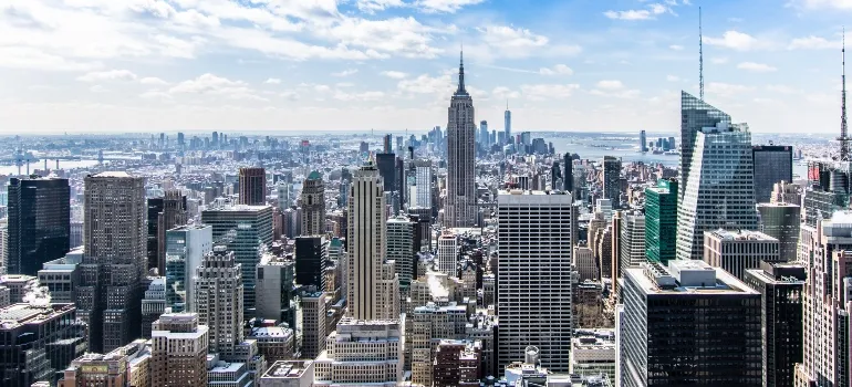 Aerial shot of New York, city placed second in inbound moving trends in DC area