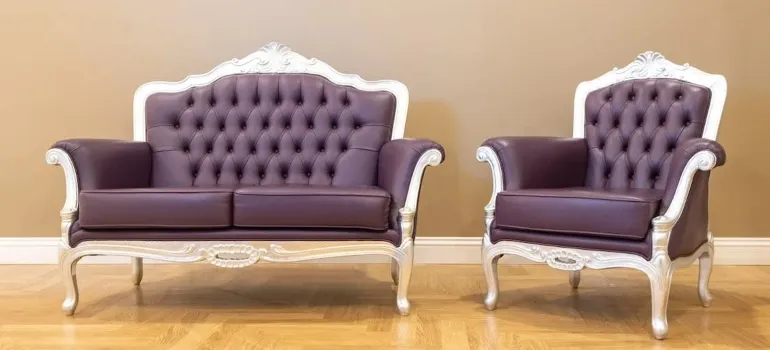 Cushioned chair and a sofa