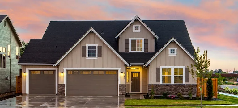House with brown roof