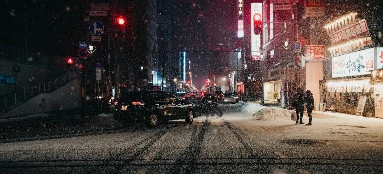 Picture of snow on the road