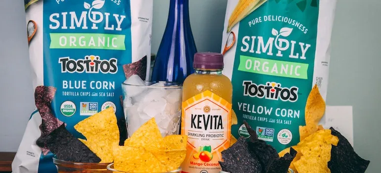 table with snacks on it
