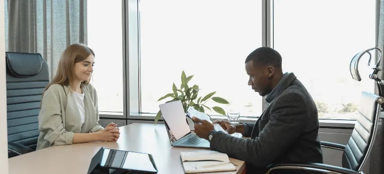 girl on a job interview