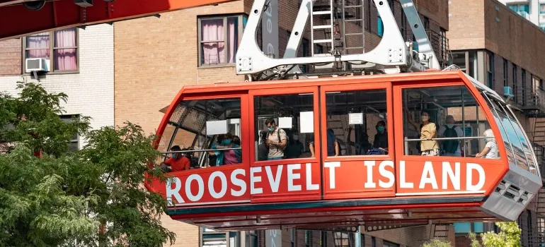 visiting Roosevelt Island by tram is one of spring break activities in Arlington