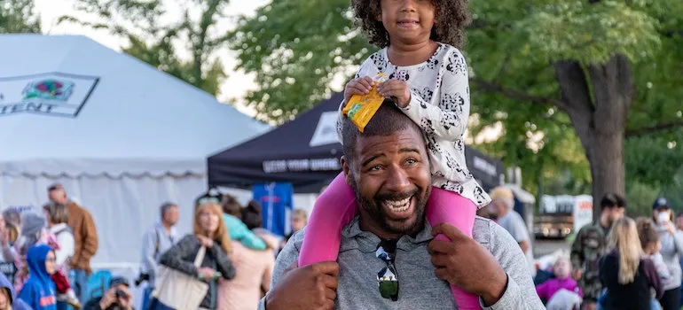Picture of father and daughter enjoying Local festivals in Montgomery County