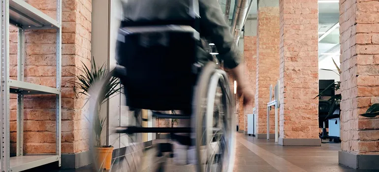 a man Moving with a disability