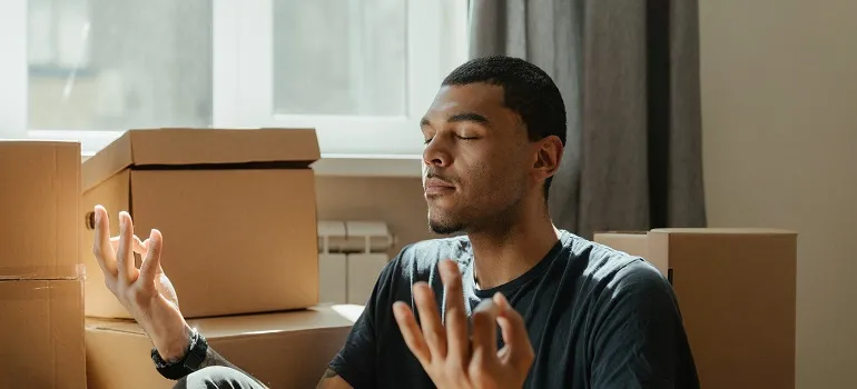 a man meditating