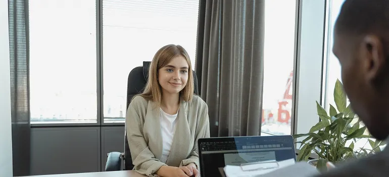 a girl on an interview