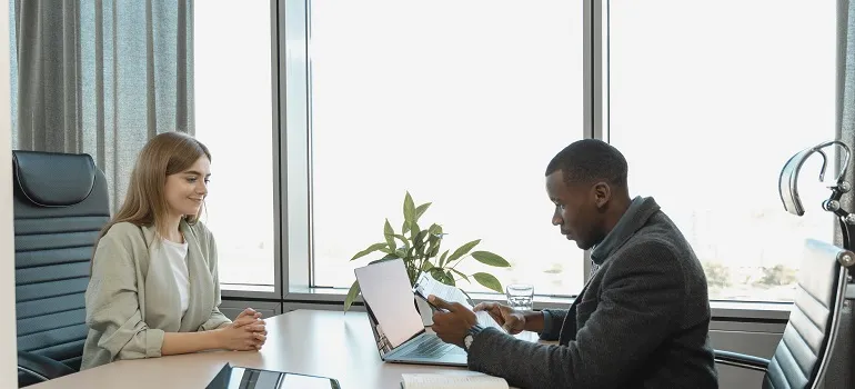 a man reading a resume