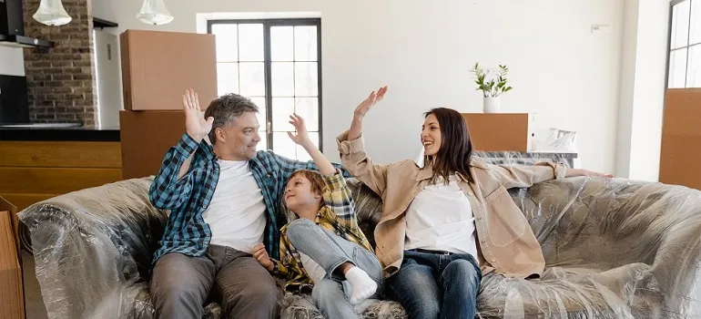a family moving into one of the affordable places in Maryland
