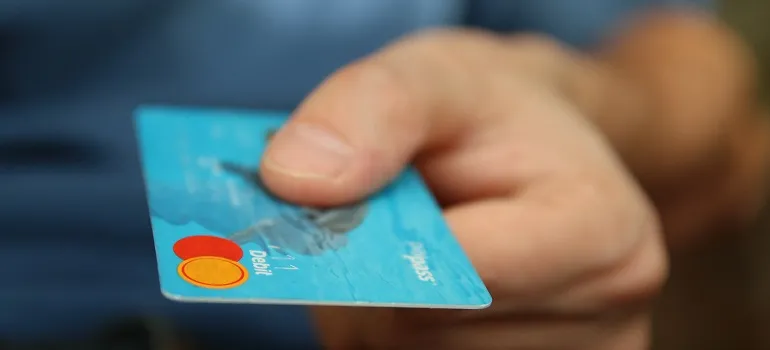 a man with a credit card