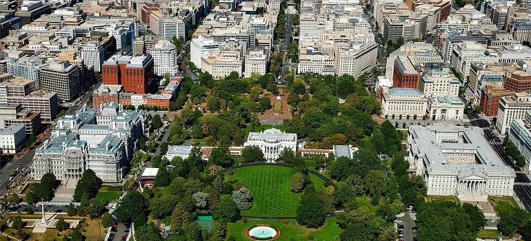 an areal view of DC