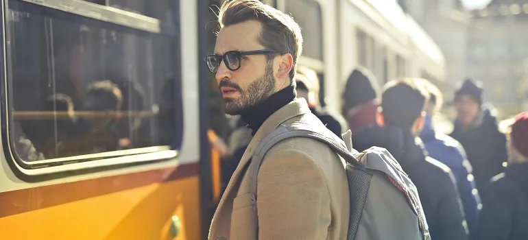 a man commuting in DC