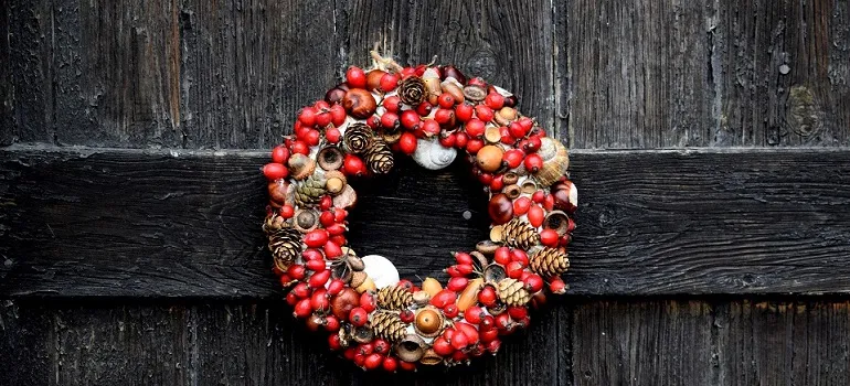 a Christmas wreath