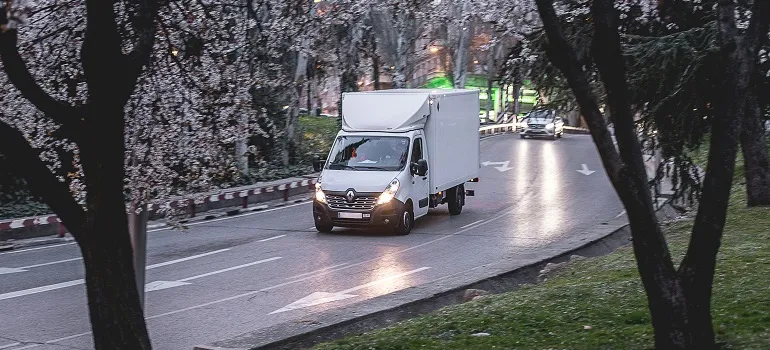 movers in Brookeville MD driving a moving van