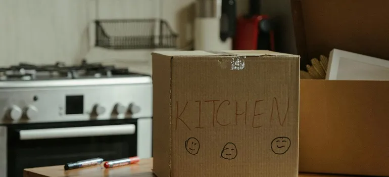 a moving box belonging to the movers Poolesville MD trusts