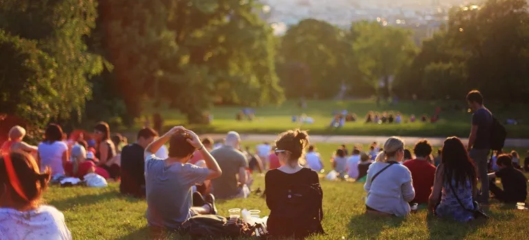 young people enjoying outdoors