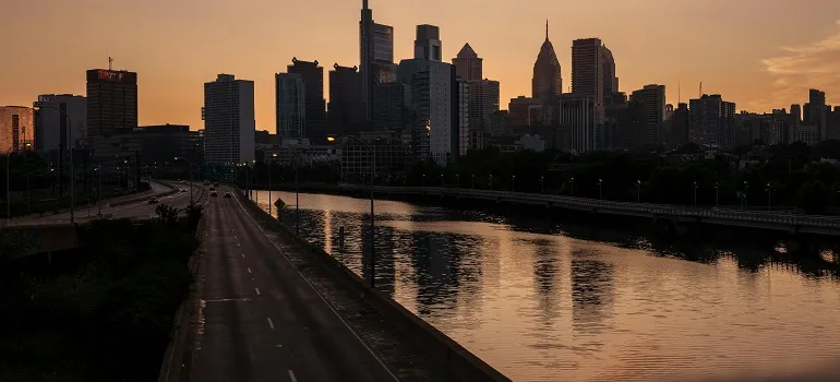 Philadelphia in twilight