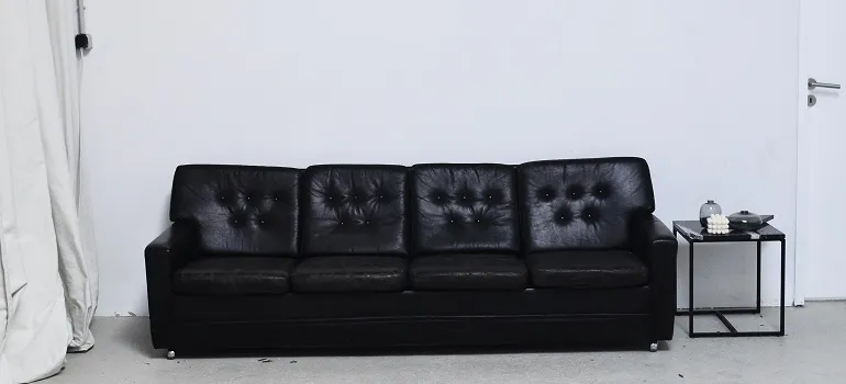 a black sofa
