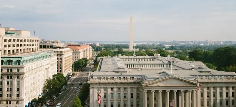A picture of buildings in Washington that you can see during your first month in Washington DC.