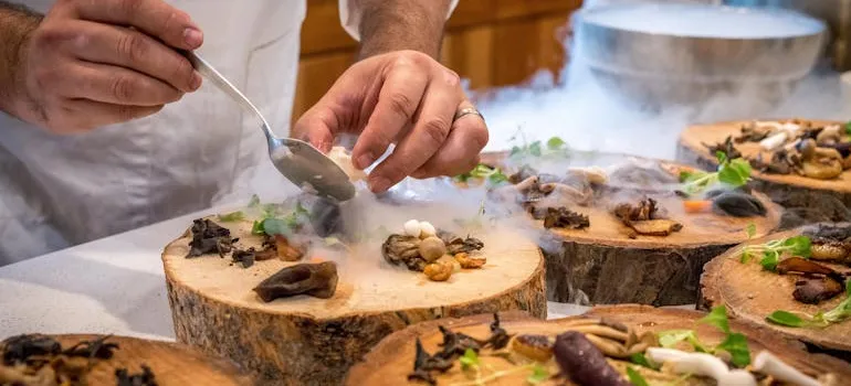 Food in the restaurant