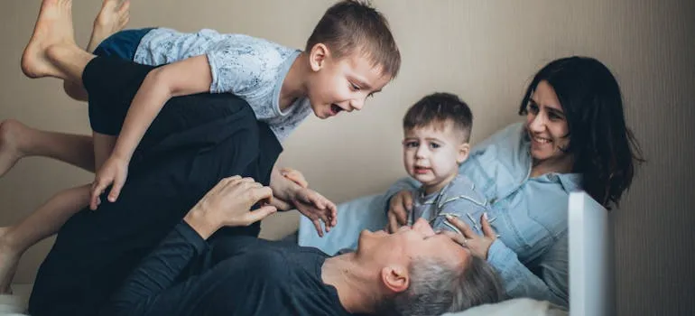 A family having fun.