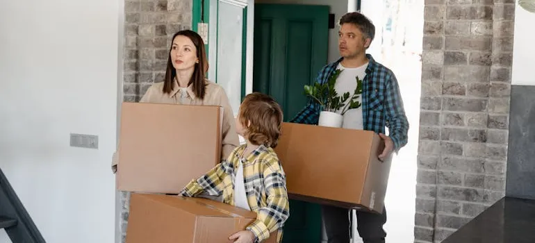 A family moving into the new home.