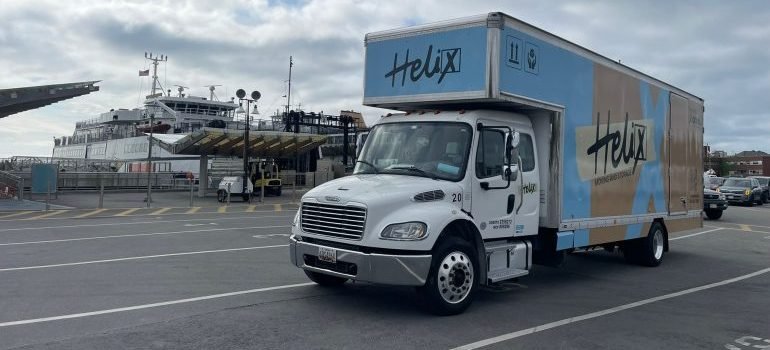 A moving truck.